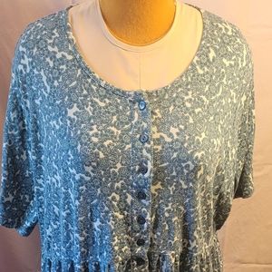 Woman Within Aqua Housecoat/duster Size 2X